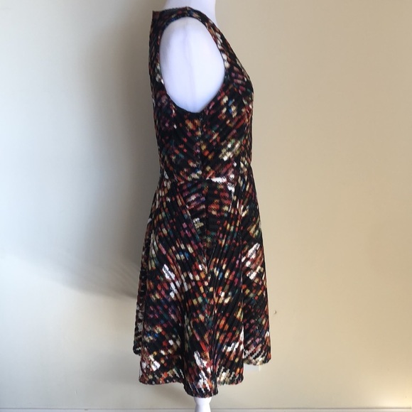 MOSSIMO Multi colored V neck sleeveless dress, gorgeous texture, US Size M - Picture 3 of 10